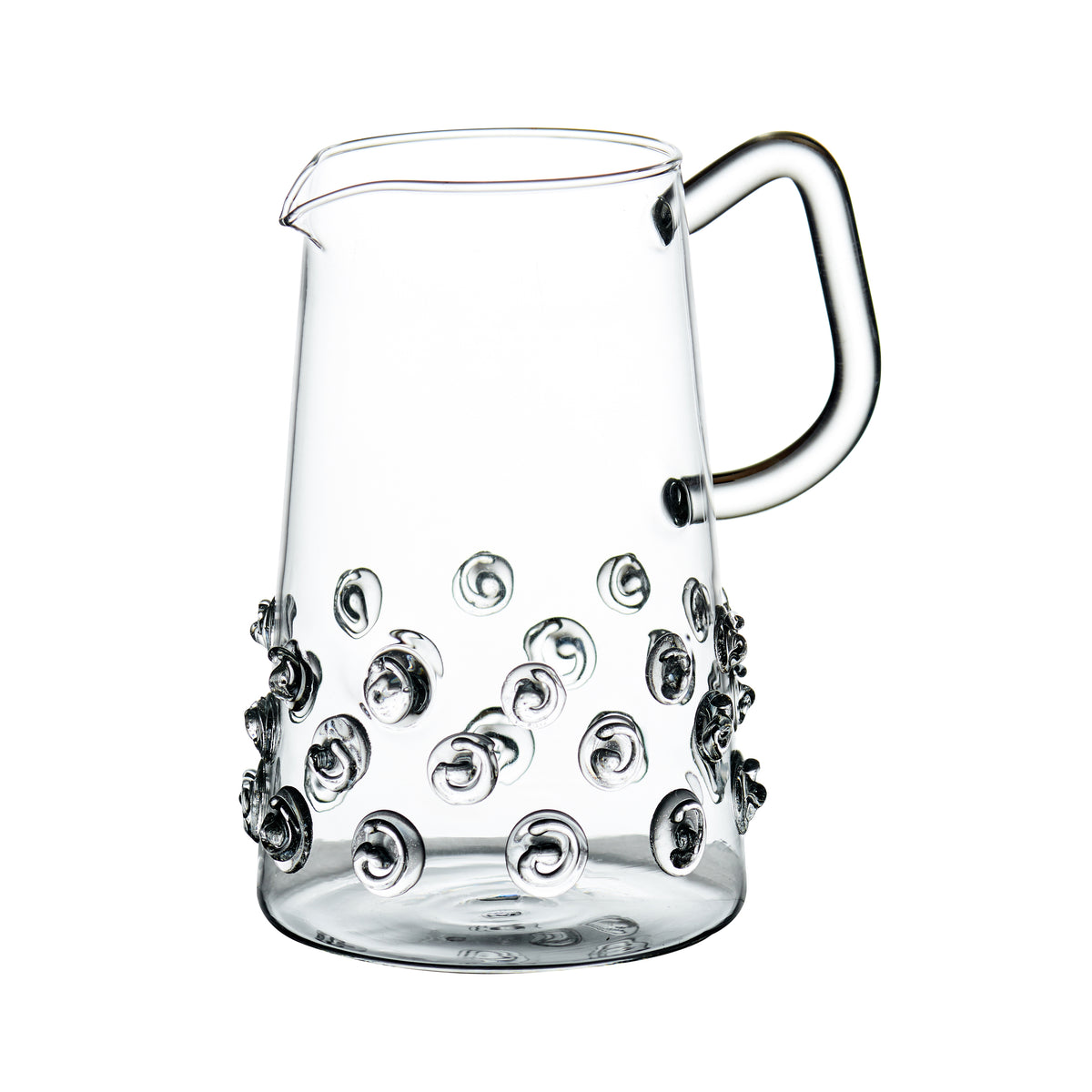 Glass Pitcher w/ Applied Glass Swirls