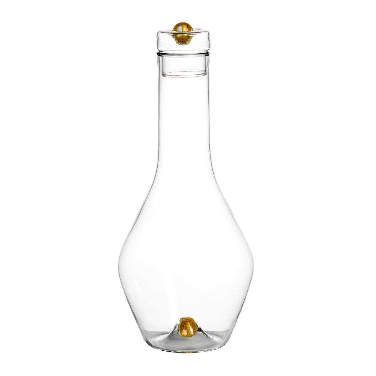 Golden Globe Decanter, Clear w/ Gold Ball