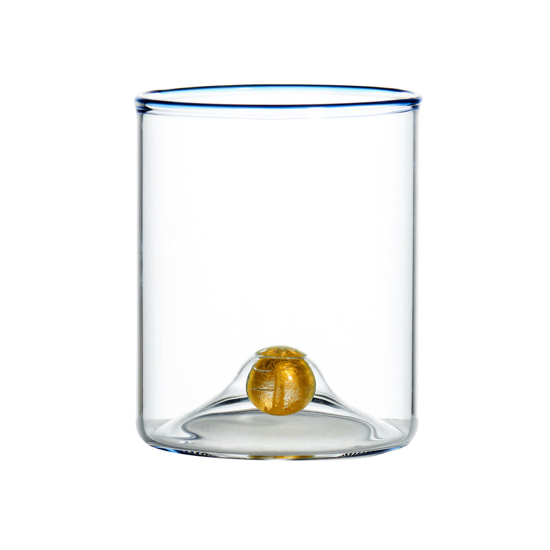 Golden Globe All-Purpose Wine Glass w/ Blue Trim, Set of 4