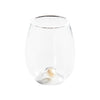 Golden Globe Stemless All-Purpose Wine Glass, Clear, Set of 4