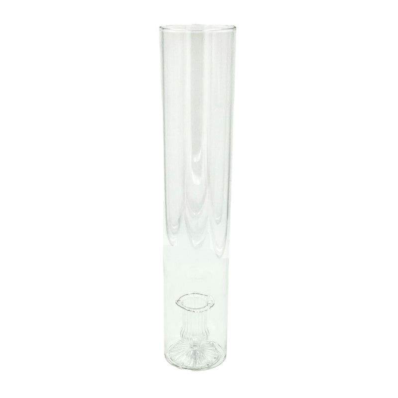 2-Piece Candleholder w/ Cylinder, Clear, Set of 4