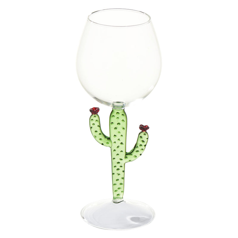 Aztec Wine Glass, Cactus Stem, Set of 4