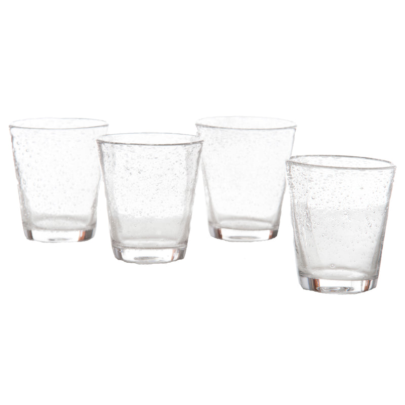 Bubble Glass Water, Clear, Set of 4