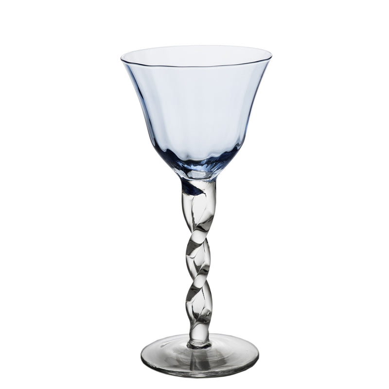 712470 Abigails Wholesale Tabletop Glassware Wine and Bar Adriana Wine Glass Blue Adriana