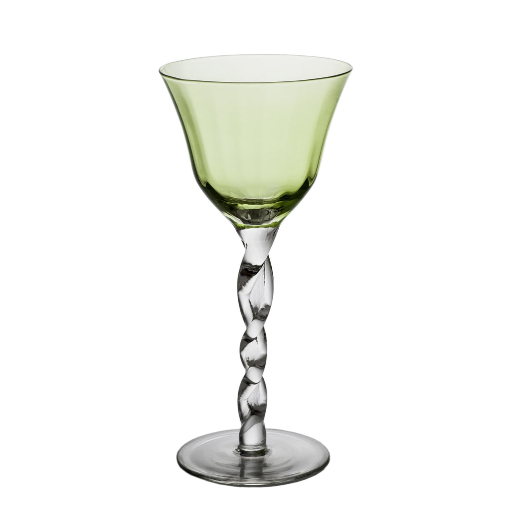 712471 Abigails Wholesale Tabletop Glassware Wine and Bar Adriana Wine Glass Green Adriana