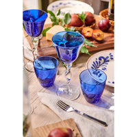 Adriana Wine Glass, Cobalt, Set of 4