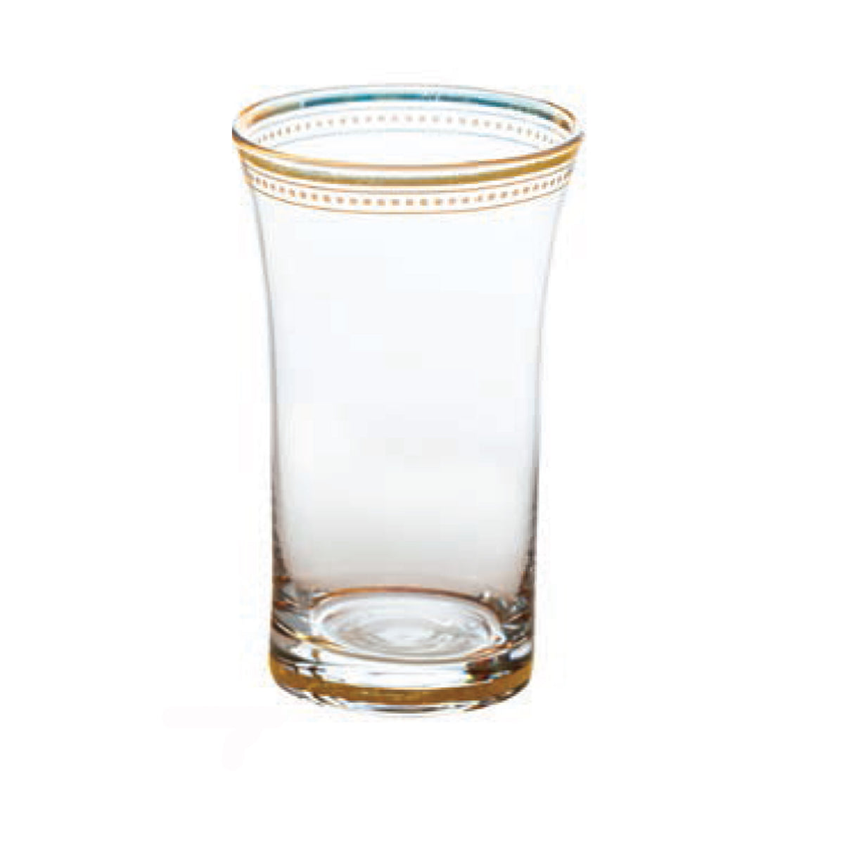 Clear Glass Tumbler with Gold Trim