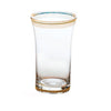 Clear Glass Tumbler with Gold Trim, Set of 4