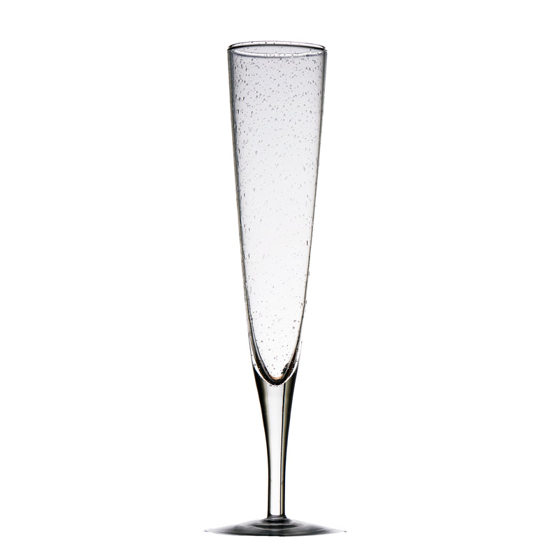 Bubble Glass Champagne Flute, Clear, Set of 4