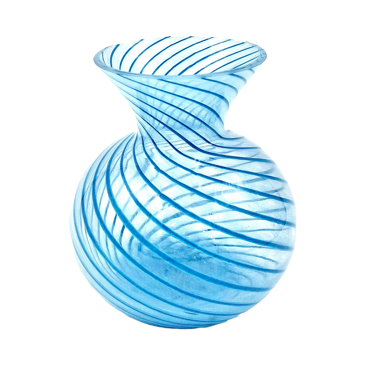 Torcello Bud Vase, Aqua Stripes