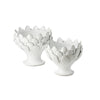 717350 Abigails Wholesale Home Décor Ceramics & Terra Cotta Centerpieces White Artichoke Footed Centerpiece, Small Gathered Garden