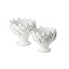 717351 Abigails Wholesale Home Décor Ceramics & Terra Cotta Centerpieces White Artichoke Footed Centerpiece, Large Gathered Garden