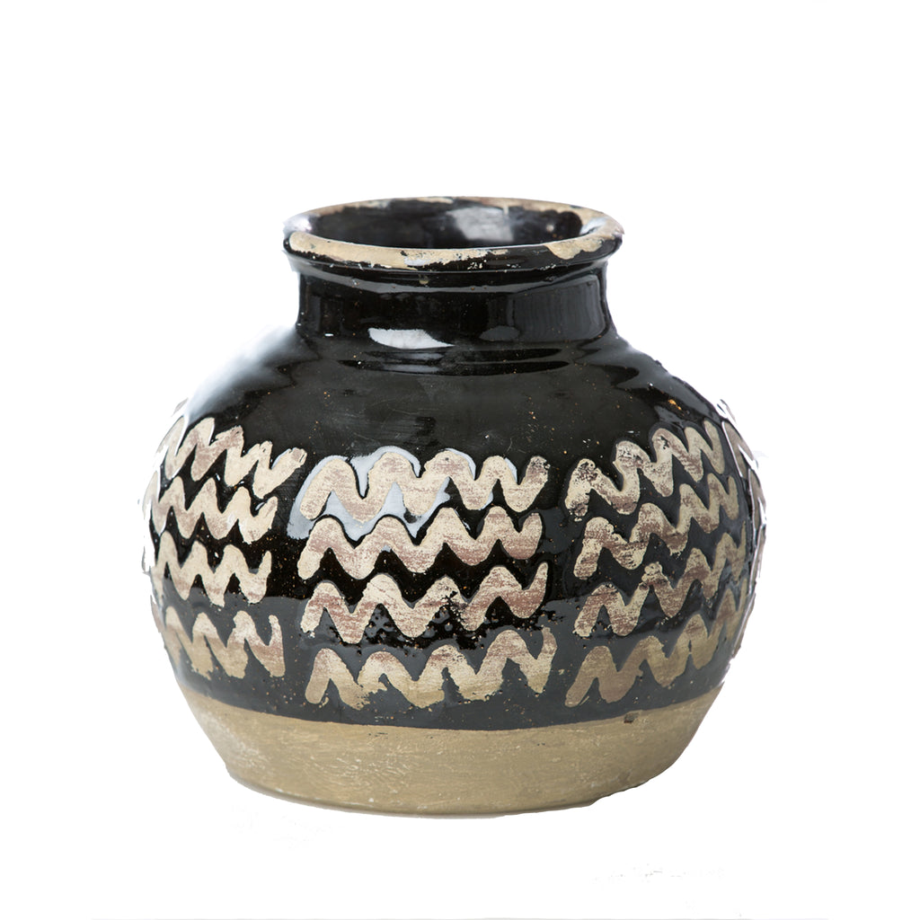 Vinci Moroccan Ceramic Zig Zag Vase
