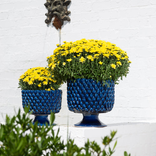 Vinci Pine Cone Blue Ceramic Planter, Small – Abigails