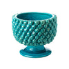 717826 Abigails Wholesale Home Décor Ceramics & Terra Cotta Planters Vinci Pine Cone Turquoise Ceramic Planter, Small Vinci