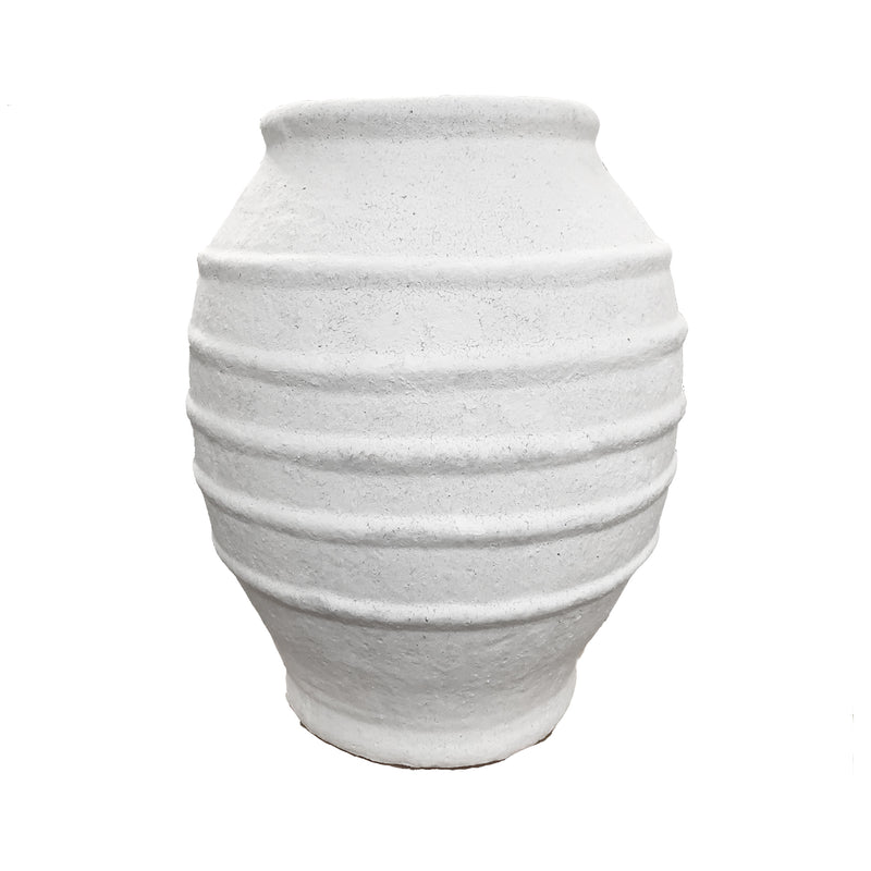 Pot with Five Rings, White, Medium