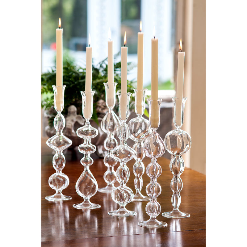 Clear Glass Candlestick with Teardrop