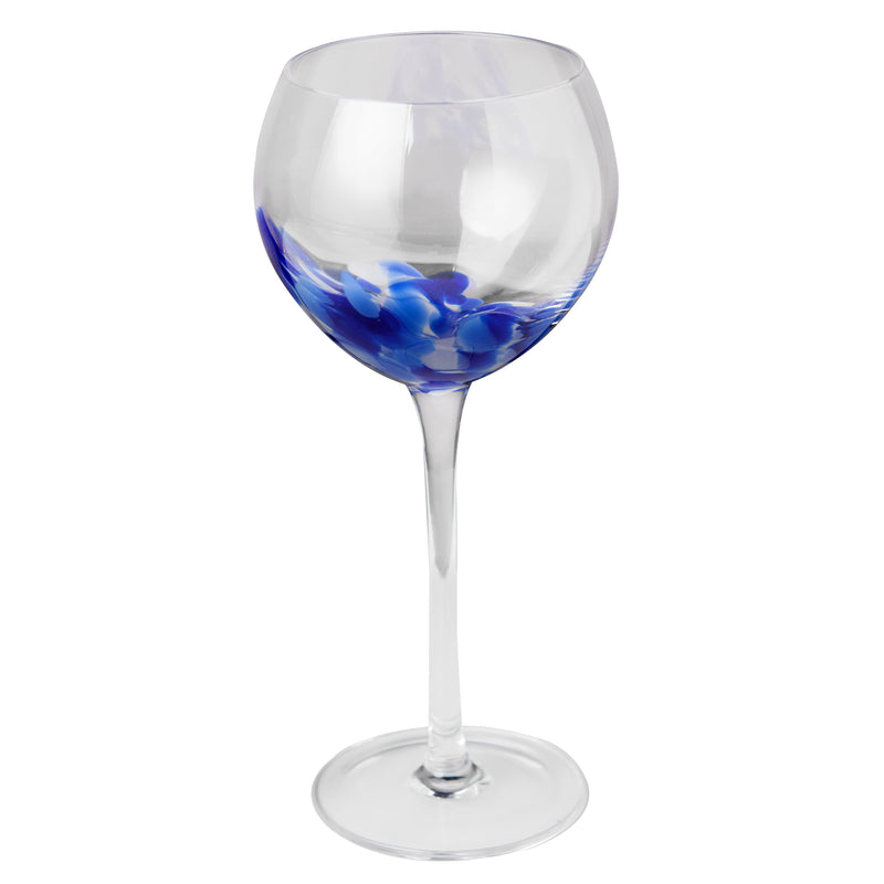 Fiesta Stemmed Wine/Water Glass, Blue/White, Set of 4