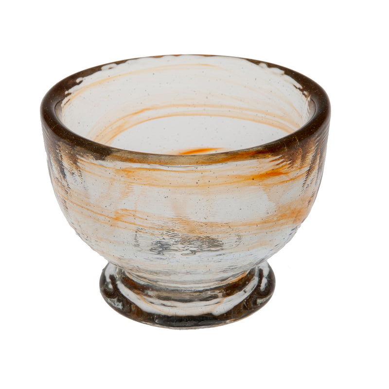 Stoneage Glass Sorbet, Tangerine Alabaster Finish, Set of 4