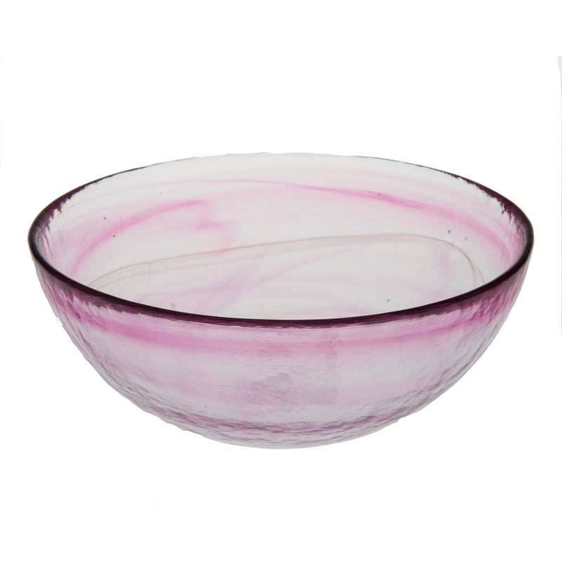 Classic Glass Salad Bowl, Seeded Glass, Short