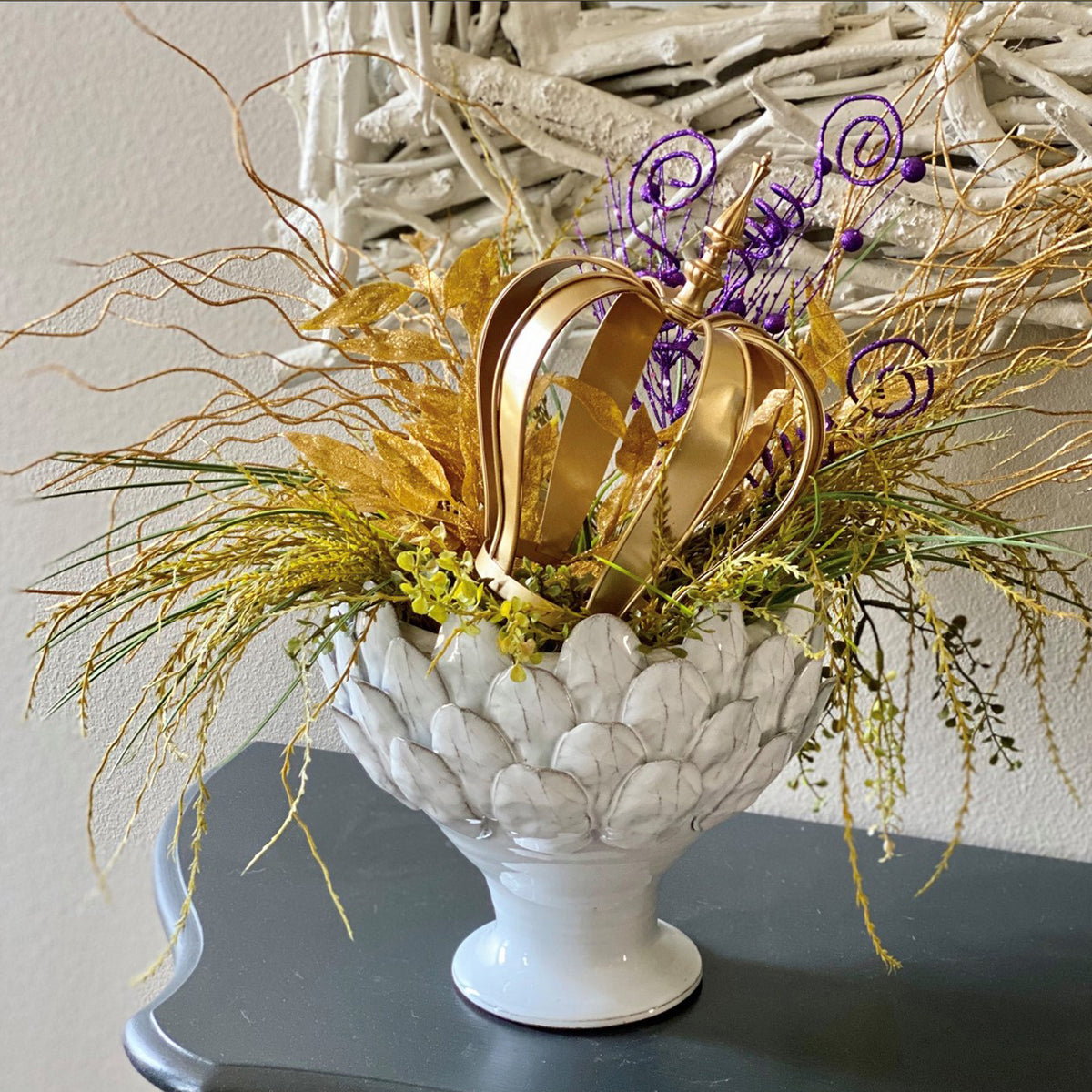 White Artichoke Footed Centerpiece, Small