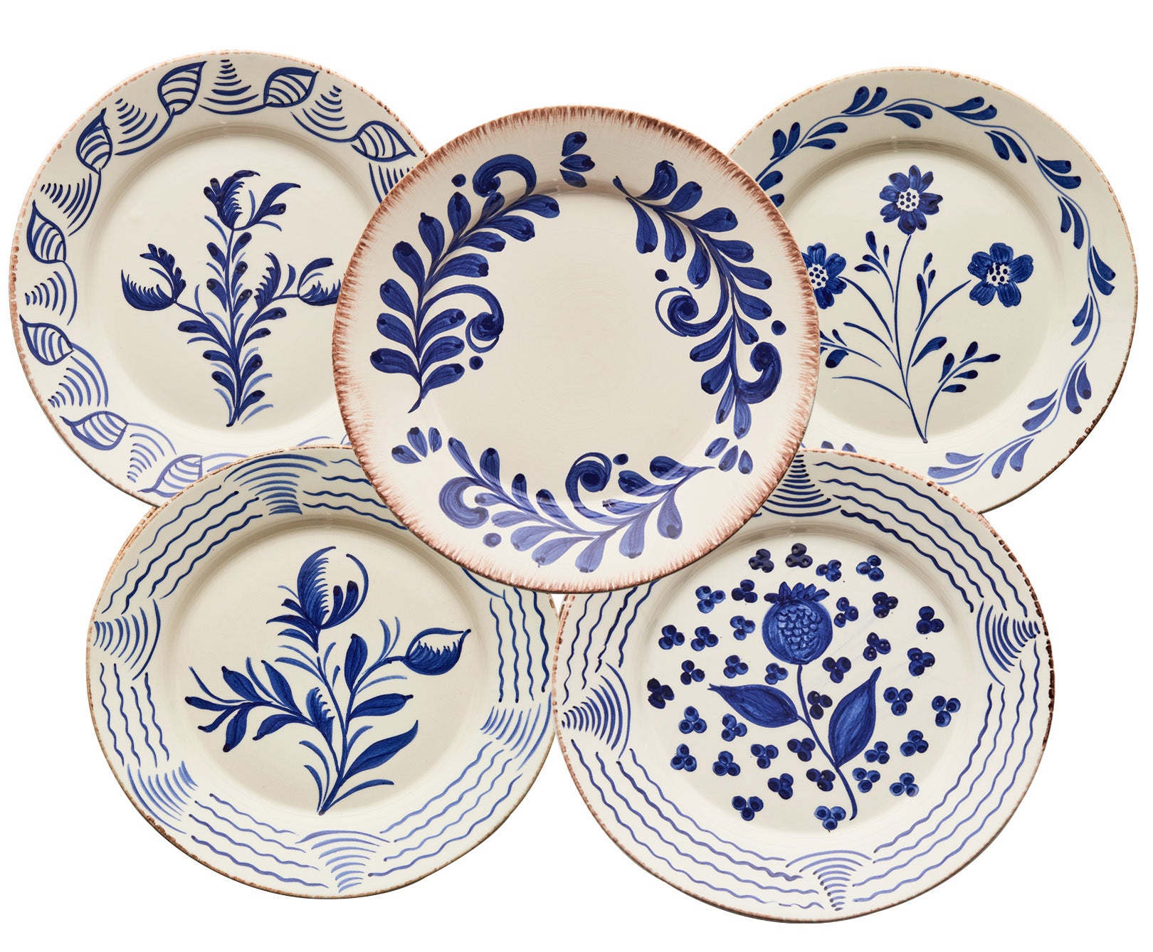 Casa Nuno Dinner Plate Group, Blue/White, Assorted Set/10 – Abigails