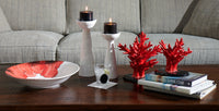 Coral, Red w/ Black Oval Vase, Large