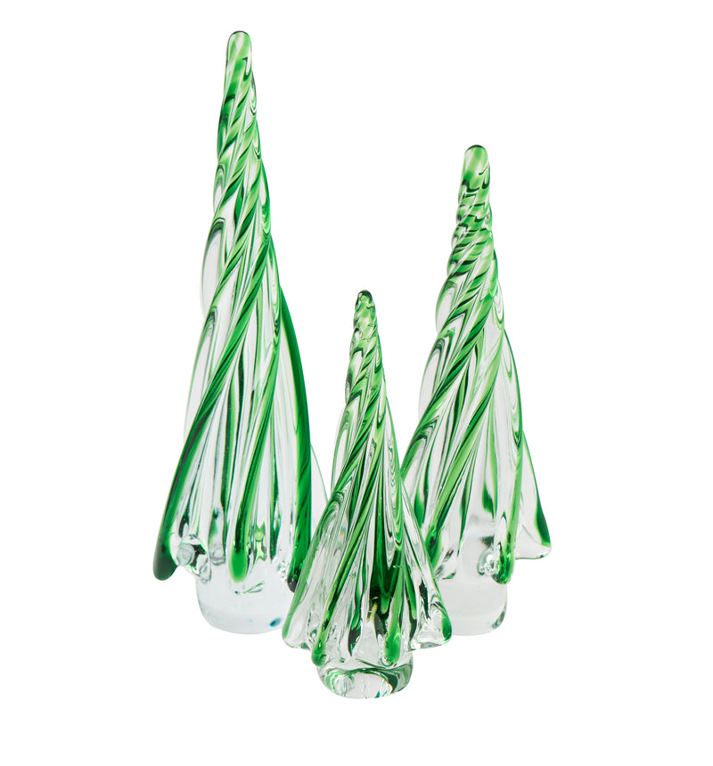 Holiday Glass Tree, Green/Clear, Small