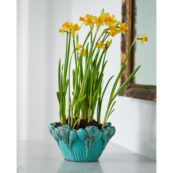 Les Fleur Sea-foam Bowl, Flowers