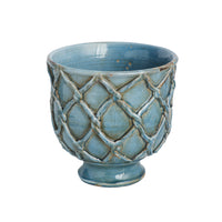 Vinci Criss Cross Planter, French Blue, Small