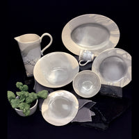 Splash, Ceramic Soup Bowl in Gray and White