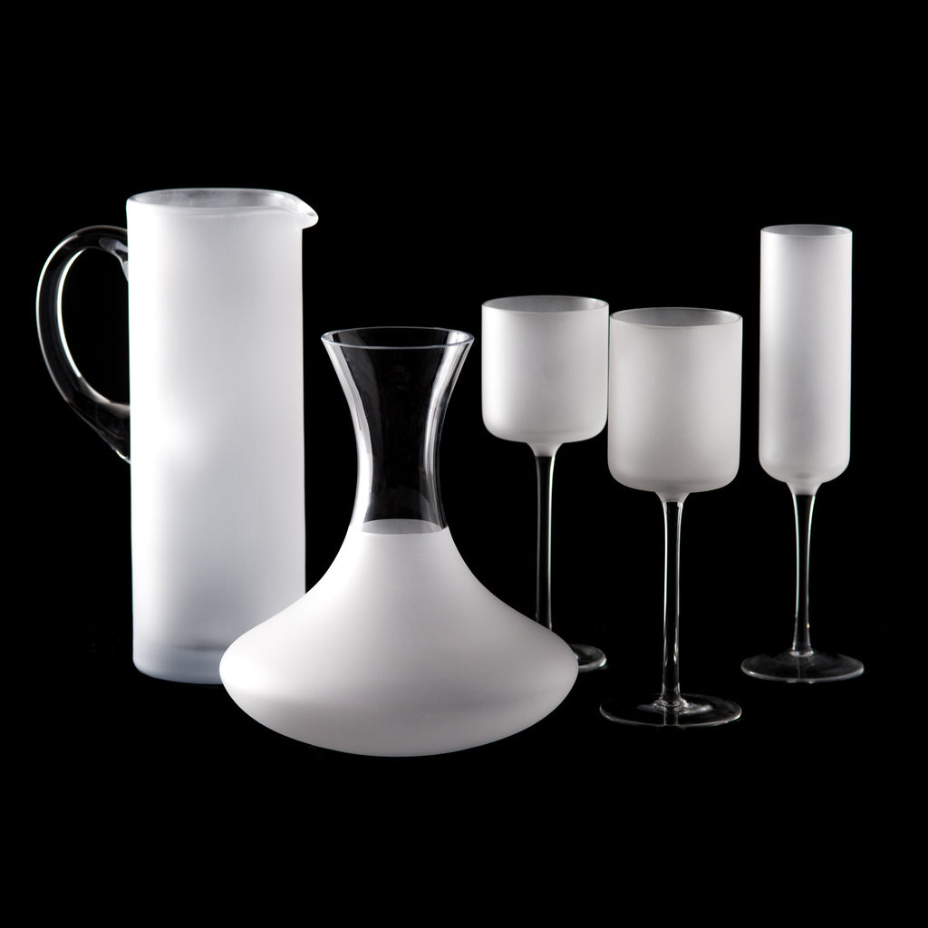 Frosted and Clear Martini Pitcher w/ Stirrer
