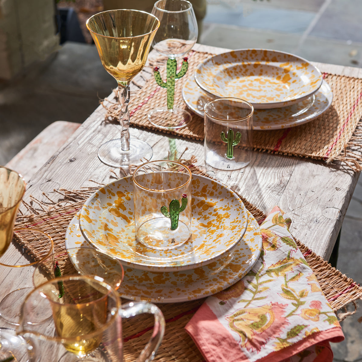 Taverna Speckled Soup Bowl, Yellow/White