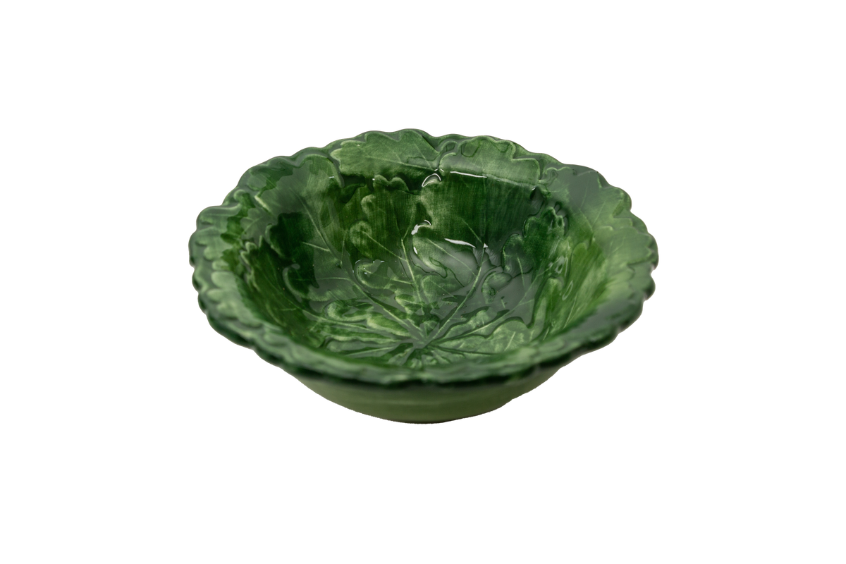 Compagnia Small Bowl, Green Oak Leaves, Set of 4