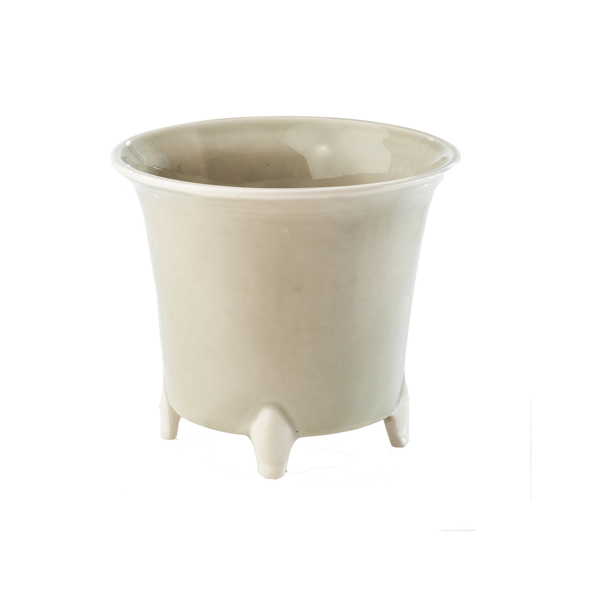 Cachepot, Gray with White, Small