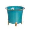 Cachepot, Turquoise with Gold, Small
