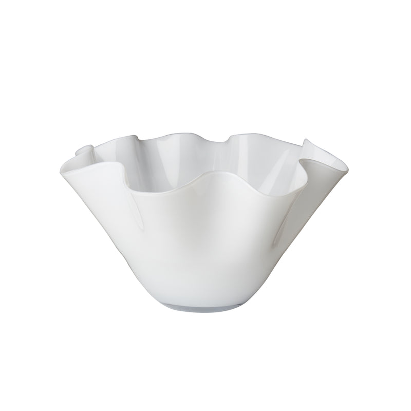 Small White Bowl with Wavy Top
