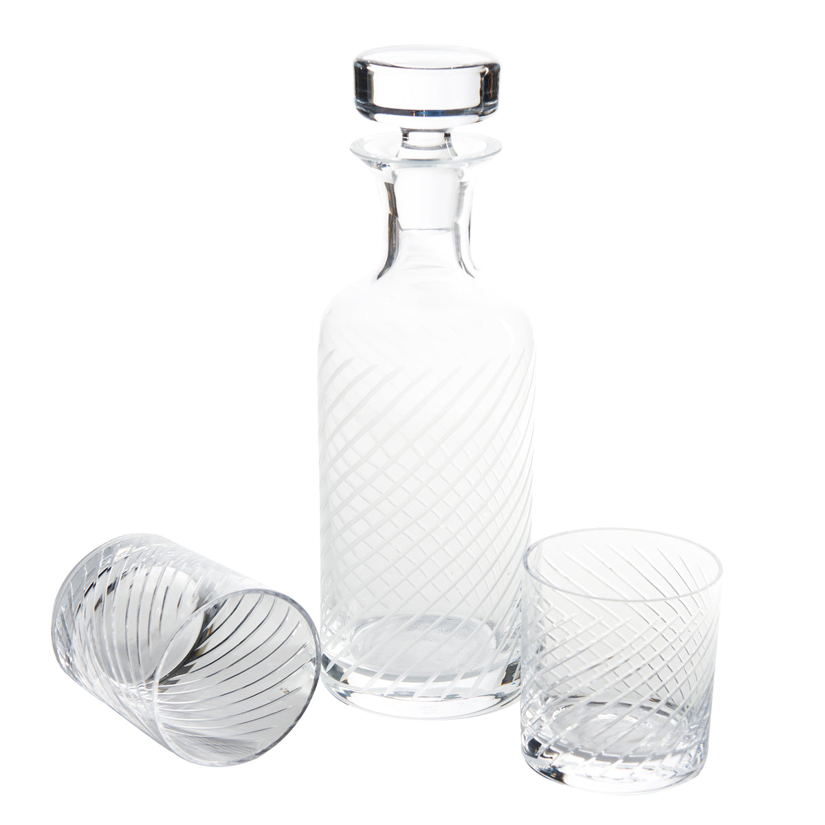 St. Regis Double Old-Fashioned Glass, Diagonal Cut