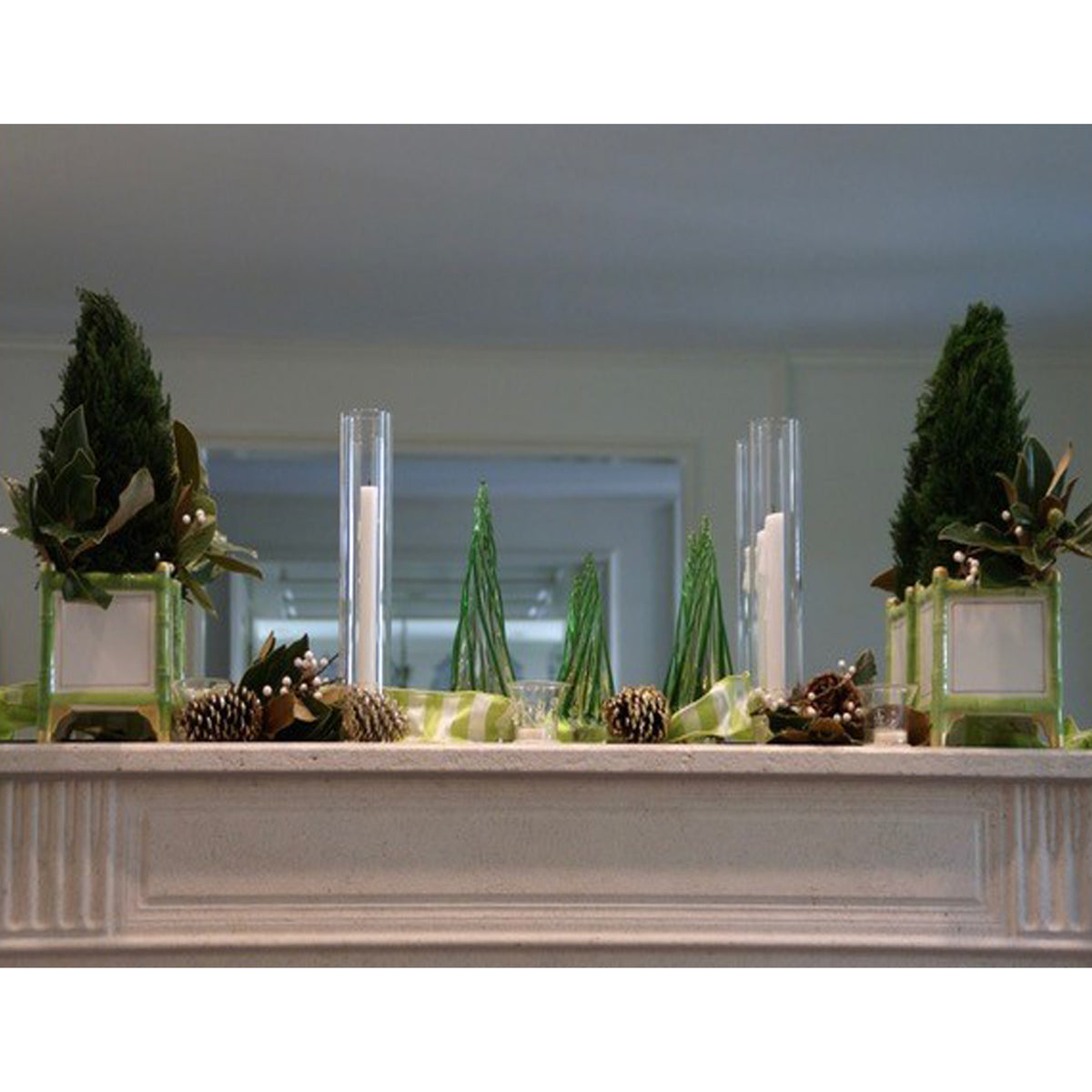 2 Piece Clear Candleholder w/ Clear Cylinder